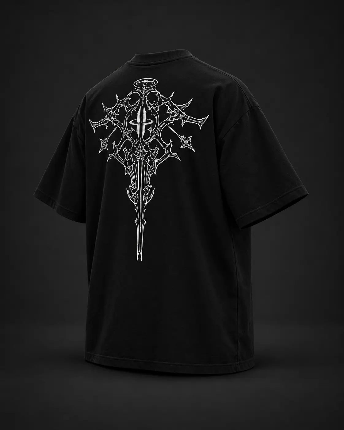 Origin Tee angled back — AI garment visualisation