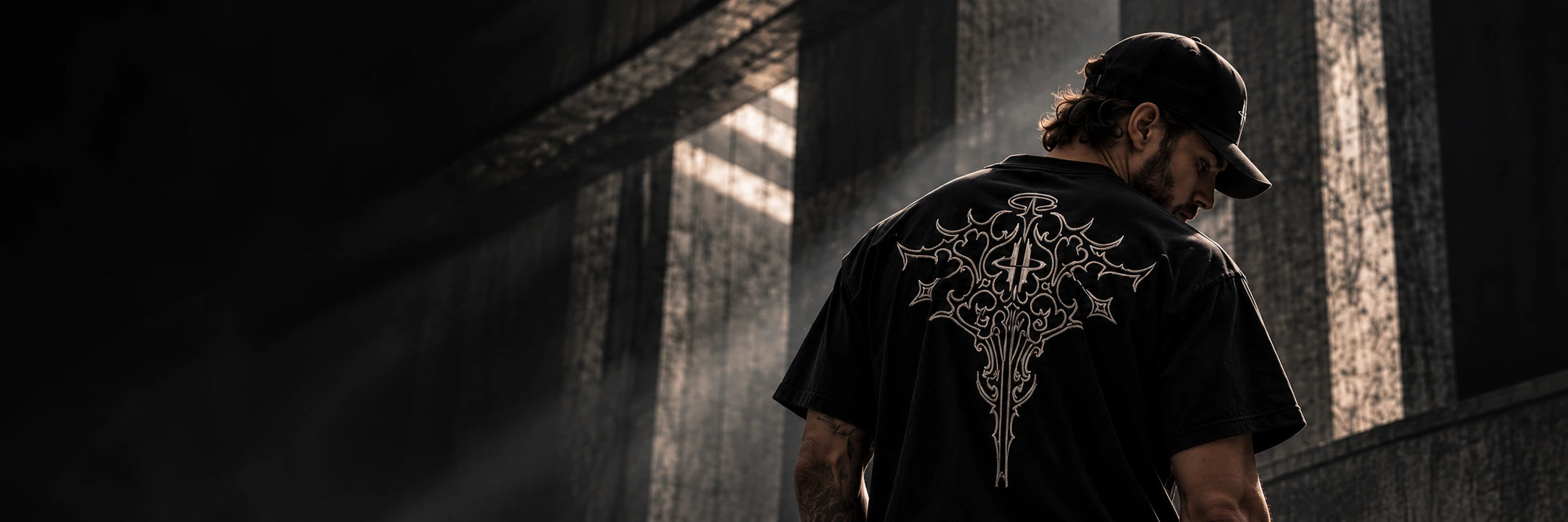 Heavy Halo Origin tee in a stone interior